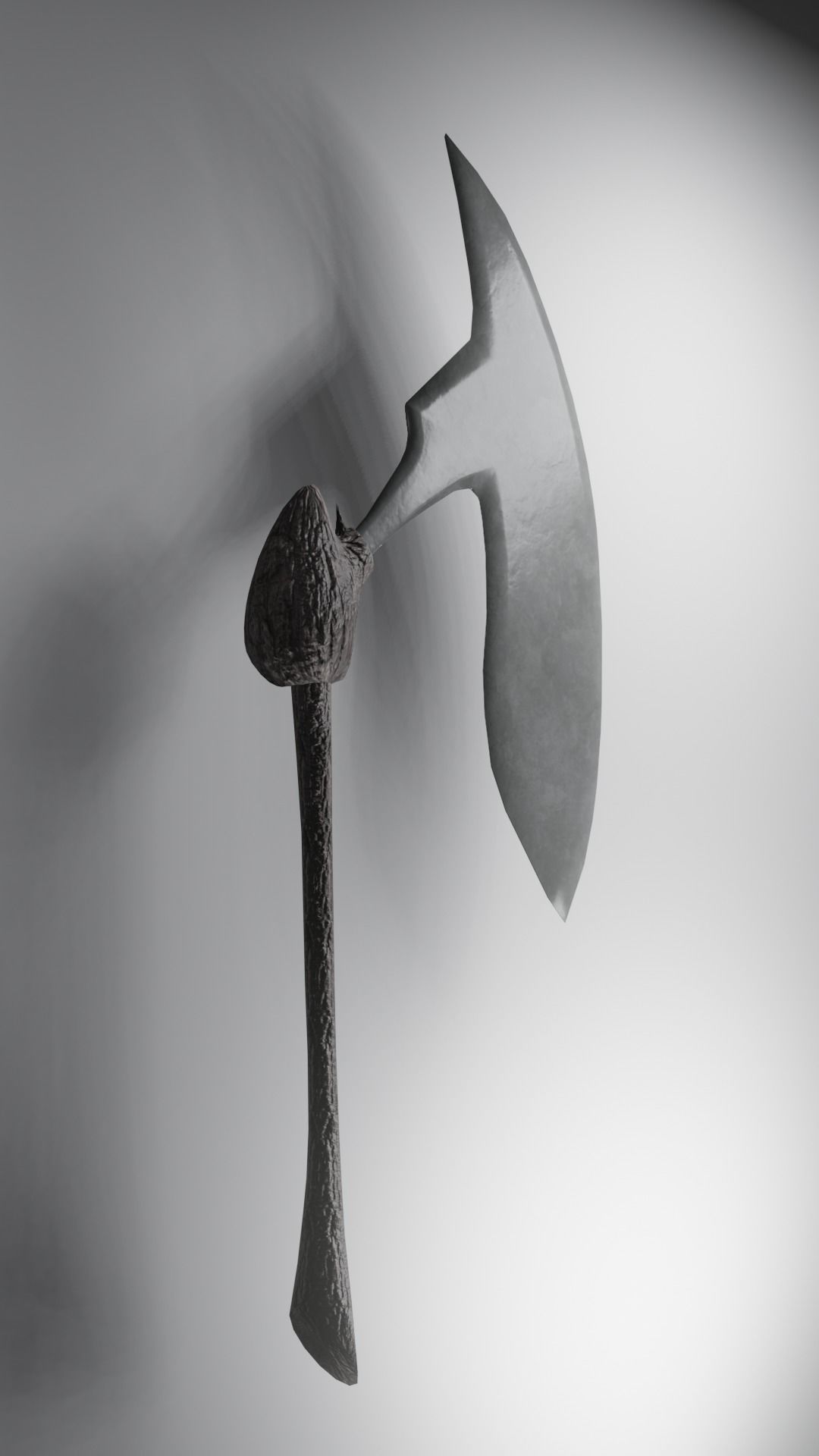 Scythe Weapon Low-poly 3D model_1