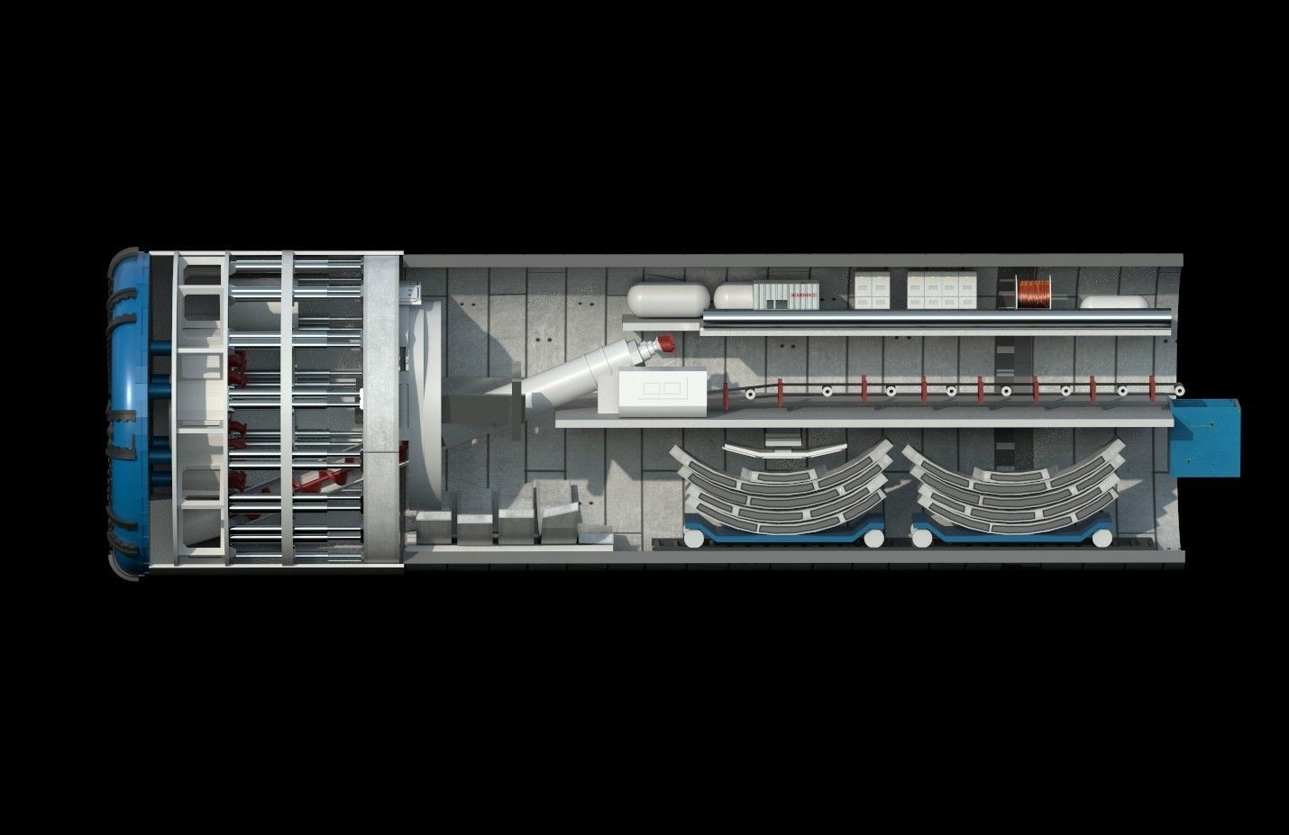 Tunnel Boring Machine Low-poly 3D model_1