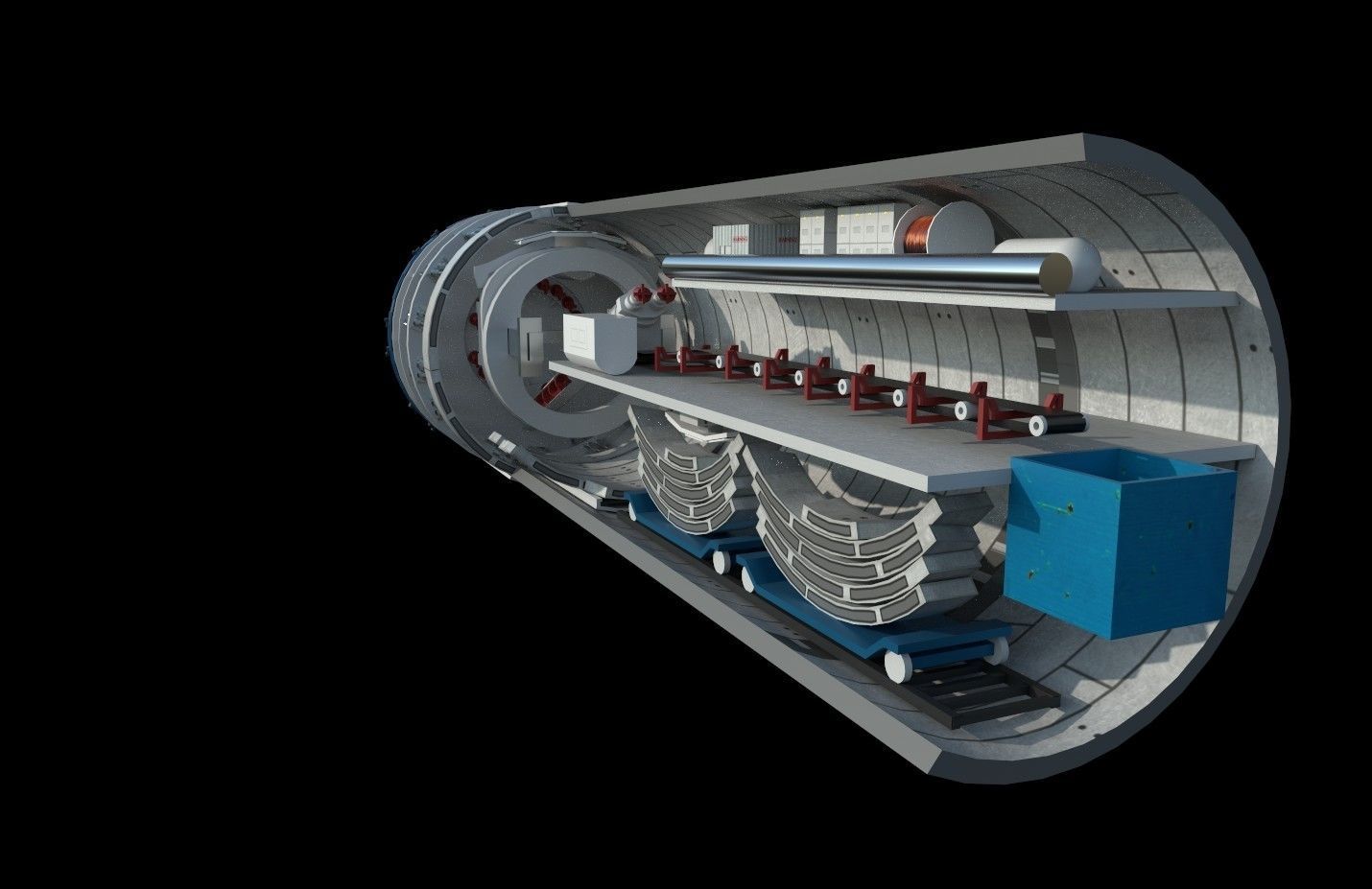 Tunnel Boring Machine Low-poly 3D model_2