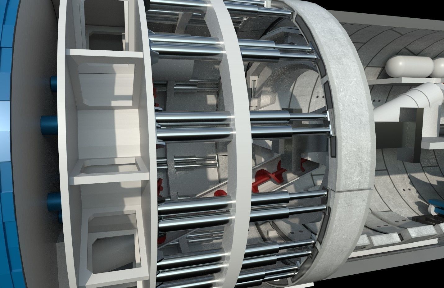 Tunnel Boring Machine Low-poly 3D model_3
