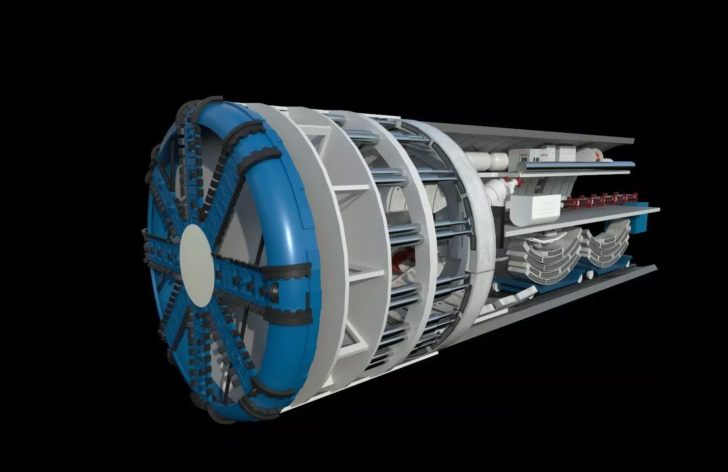 Tunnel Boring Machine Low-poly 3D model_0