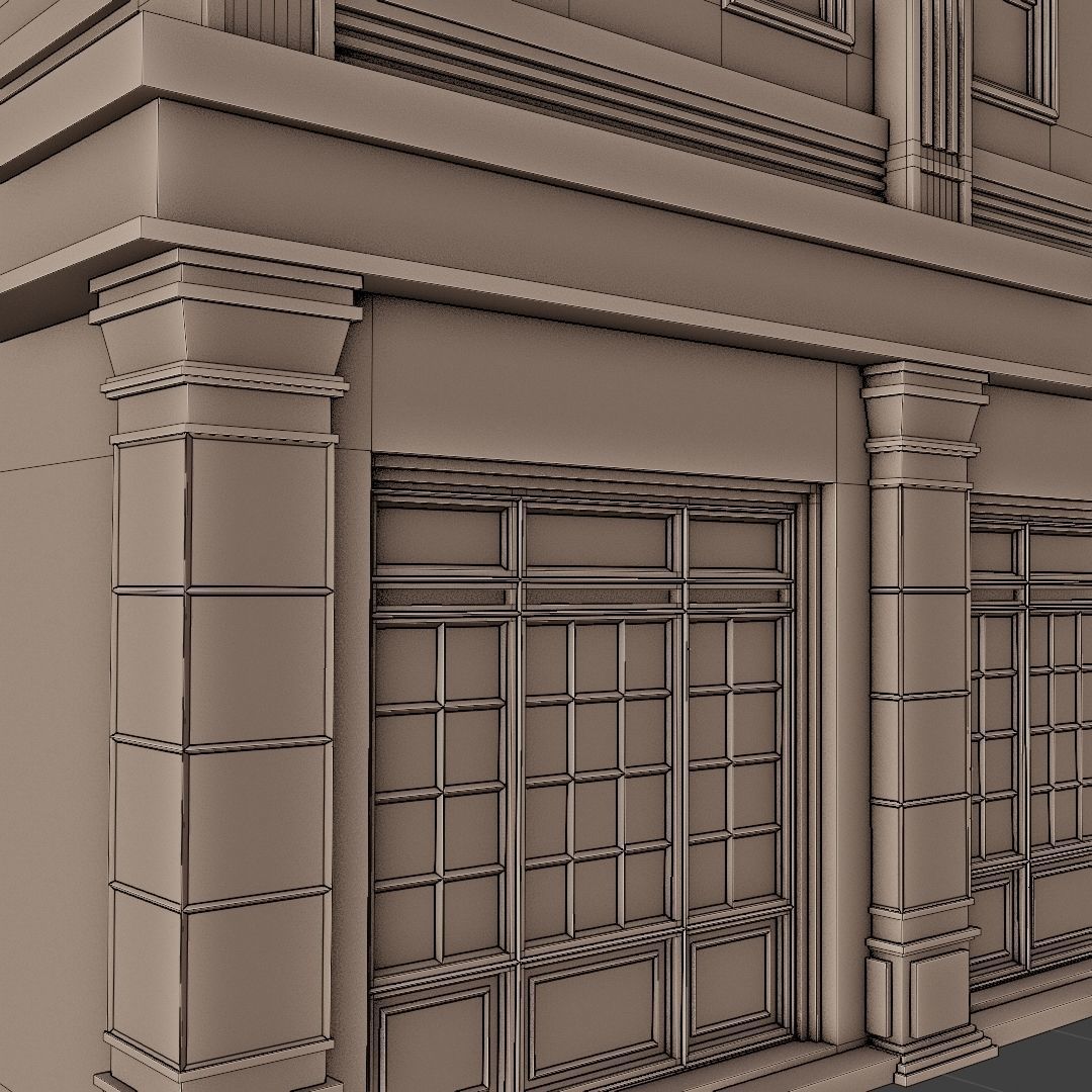 CLASSIC OLD EUROPEAN BUILDING 01 Low-poly 3D model_12