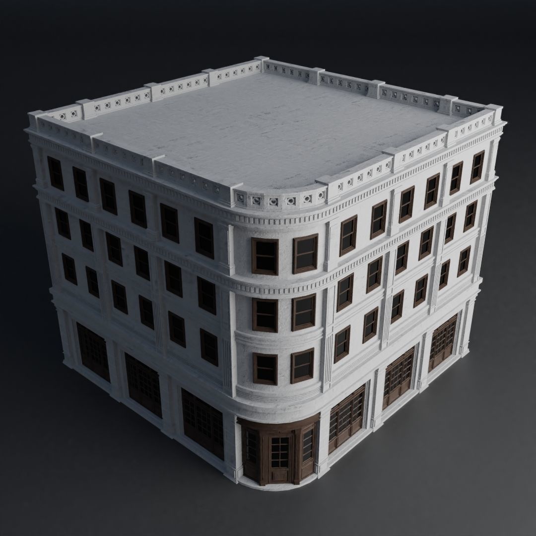 CLASSIC OLD EUROPEAN BUILDING 01 Low-poly 3D model_5