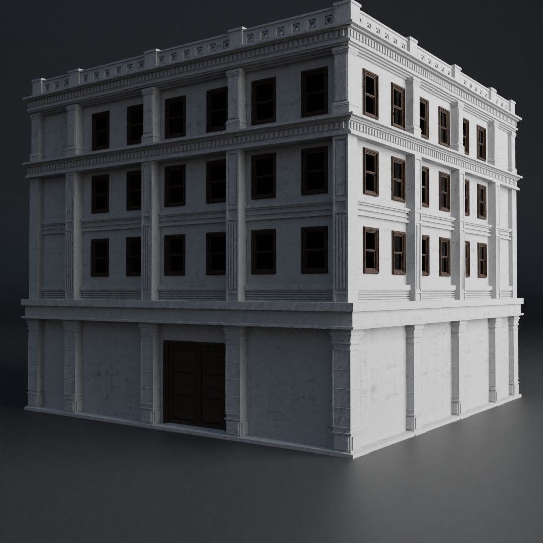 CLASSIC OLD EUROPEAN BUILDING 01 Low-poly 3D model_3