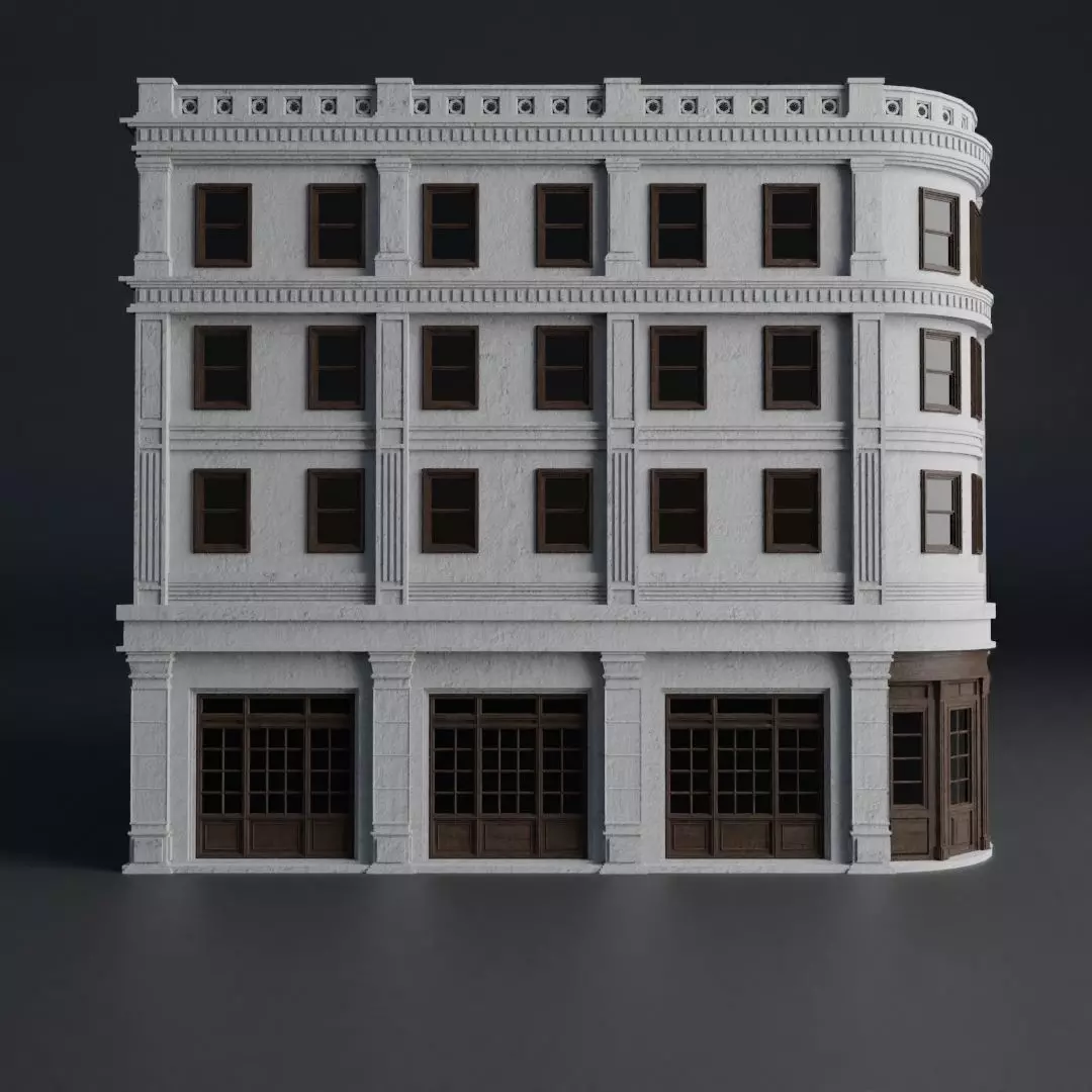 CLASSIC OLD EUROPEAN BUILDING 01 Low-poly 3D model_0