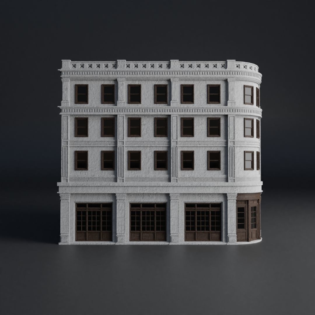 CLASSIC OLD EUROPEAN BUILDING 01 Low-poly 3D model_10
