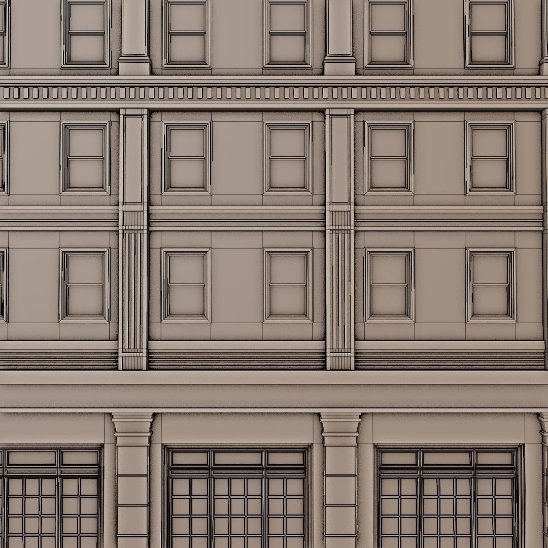 CLASSIC OLD EUROPEAN BUILDING 01 Low-poly 3D model_13