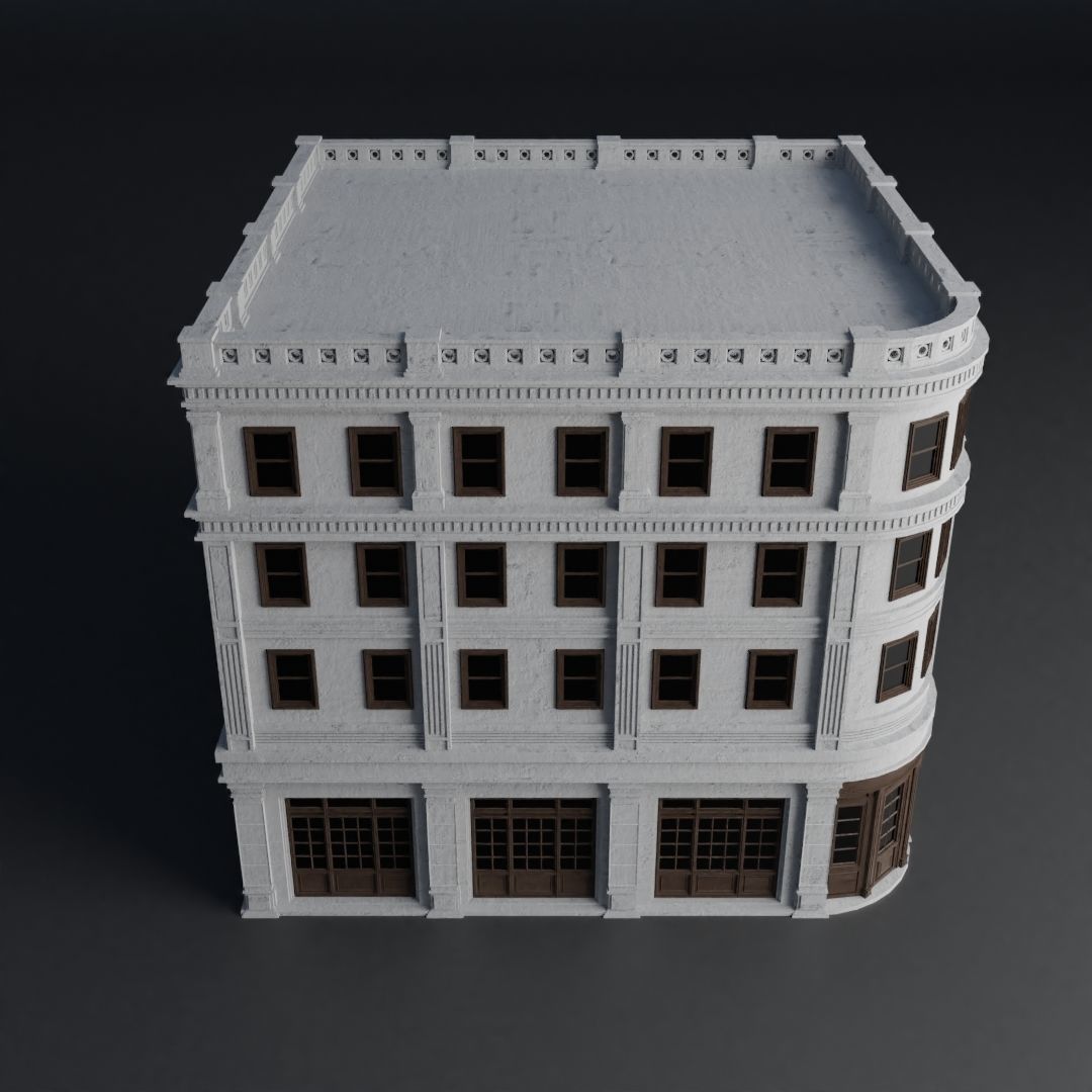 CLASSIC OLD EUROPEAN BUILDING 01 Low-poly 3D model_4