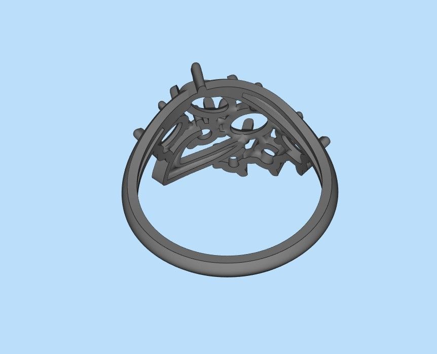 Women ring with gems 3dm stl 3D print model_37