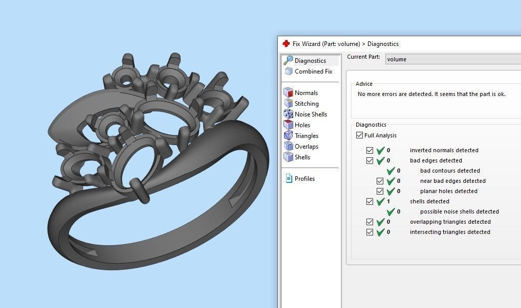 Women ring with gems 3dm stl 3D print model_9