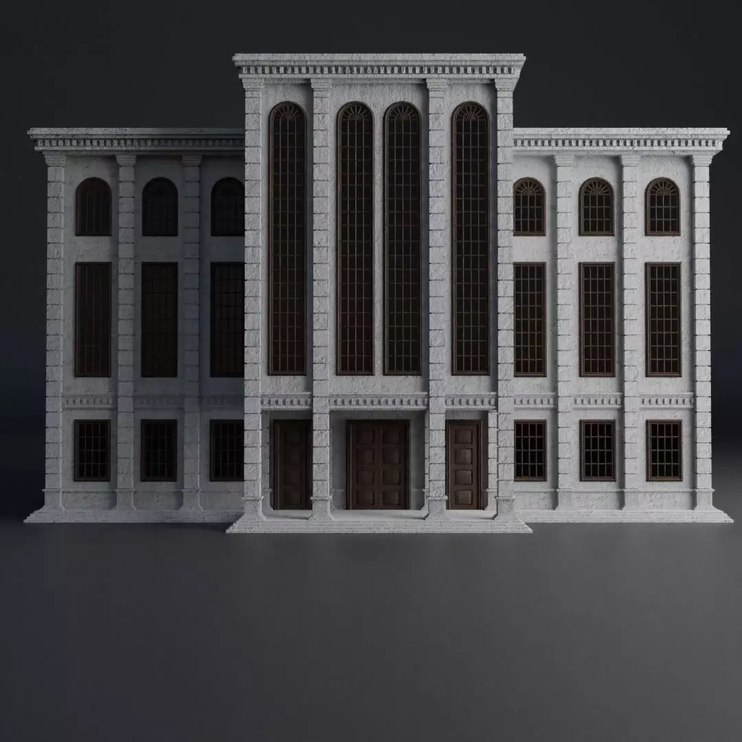 CLASSIC OLD EUROPEAN BUILDING 02 Low-poly 3D model_0