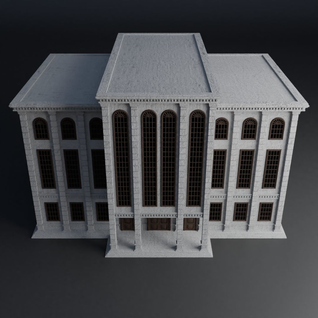 CLASSIC OLD EUROPEAN BUILDING 02 Low-poly 3D model_6