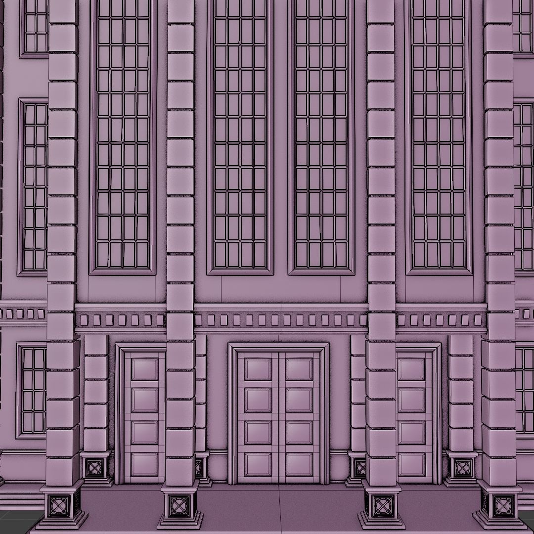 CLASSIC OLD EUROPEAN BUILDING 02 Low-poly 3D model_12