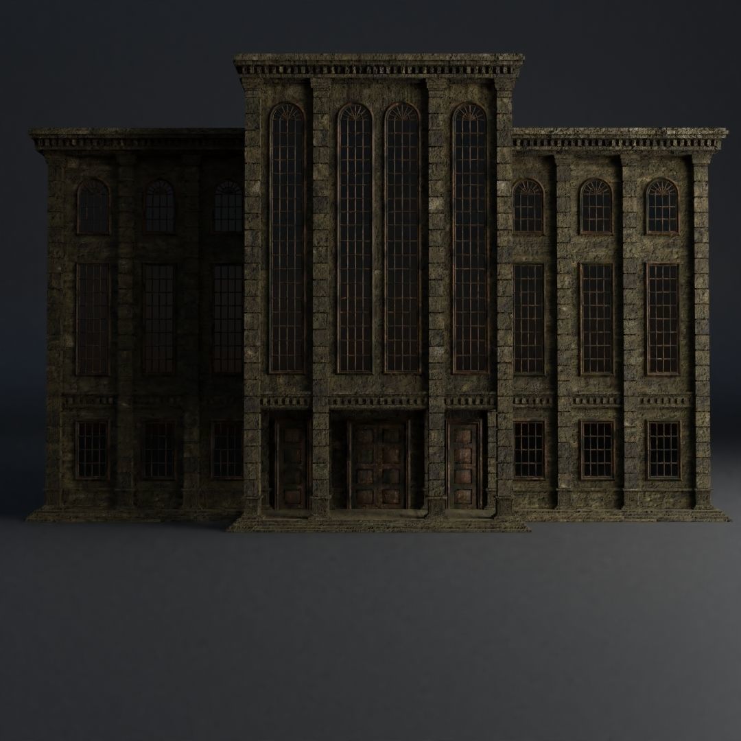 CLASSIC OLD EUROPEAN BUILDING 02 Low-poly 3D model_2
