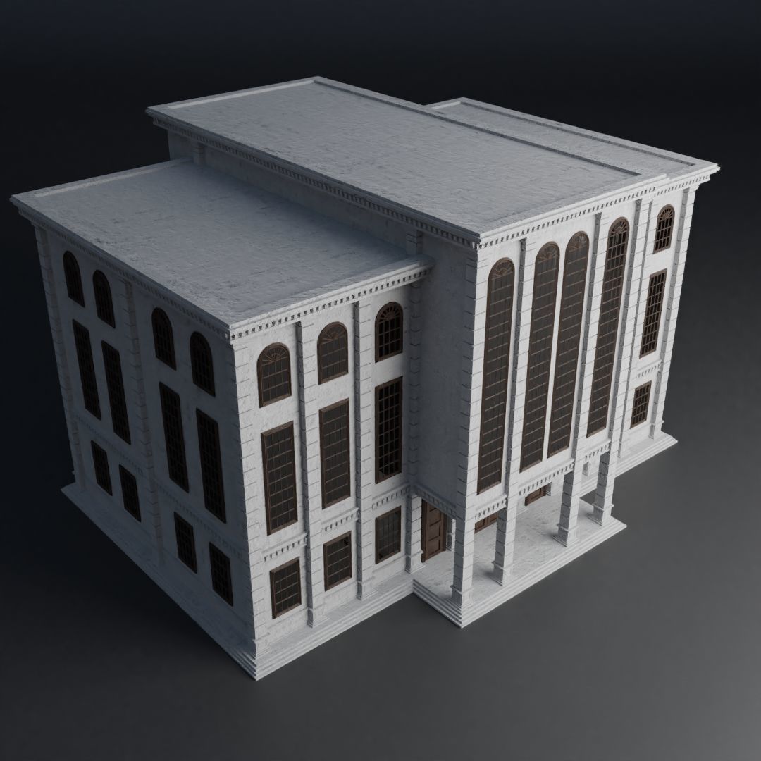CLASSIC OLD EUROPEAN BUILDING 02 Low-poly 3D model_7