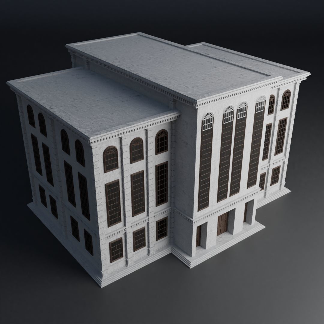 CLASSIC OLD EUROPEAN BUILDING 02 Low-poly 3D model_9
