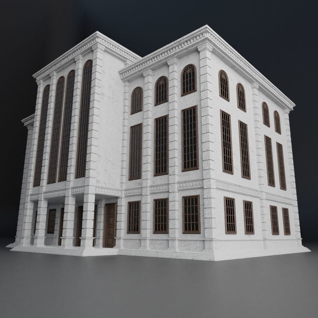 CLASSIC OLD EUROPEAN BUILDING 02 Low-poly 3D model_10