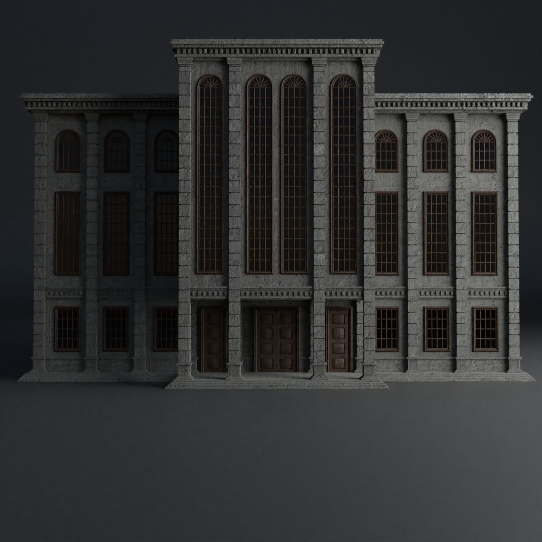 CLASSIC OLD EUROPEAN BUILDING 02 Low-poly 3D model_3