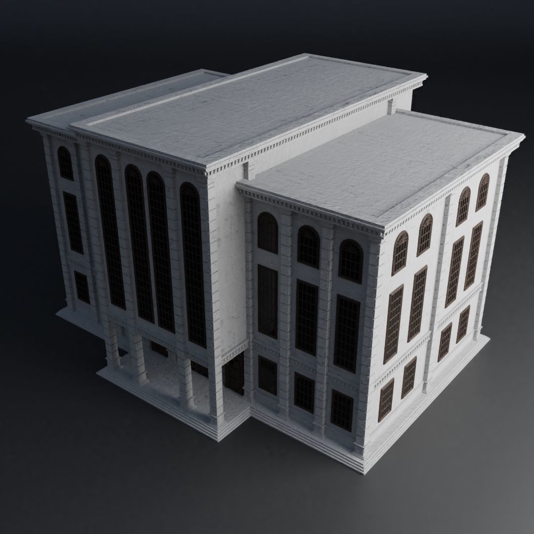 CLASSIC OLD EUROPEAN BUILDING 02 Low-poly 3D model_8