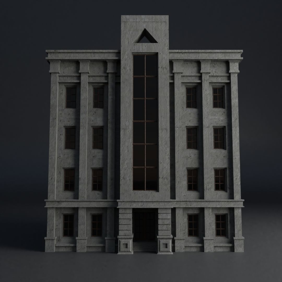 CLASSIC OLD EUROPEAN BUILDING 04 Low-poly 3D model_10