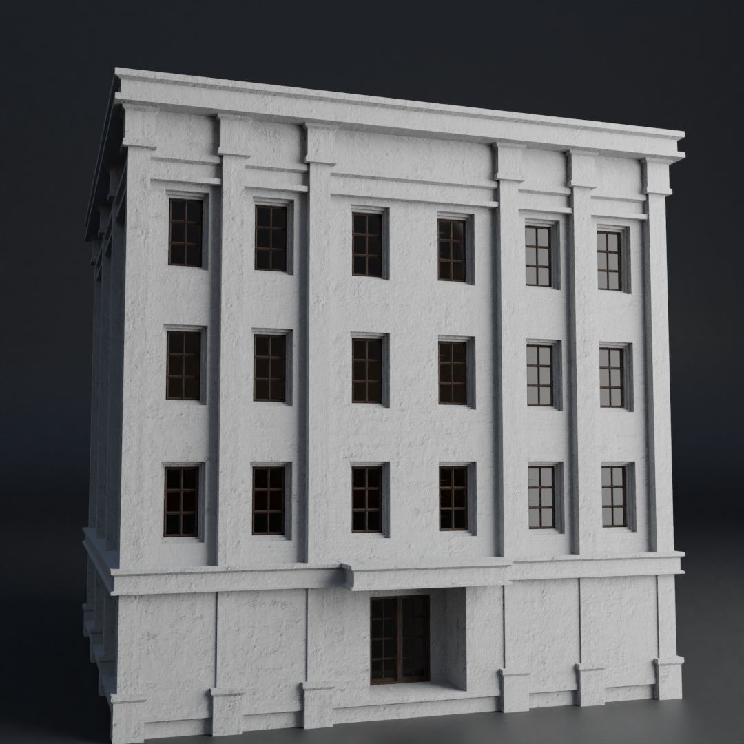 CLASSIC OLD EUROPEAN BUILDING 04 Low-poly 3D model_4