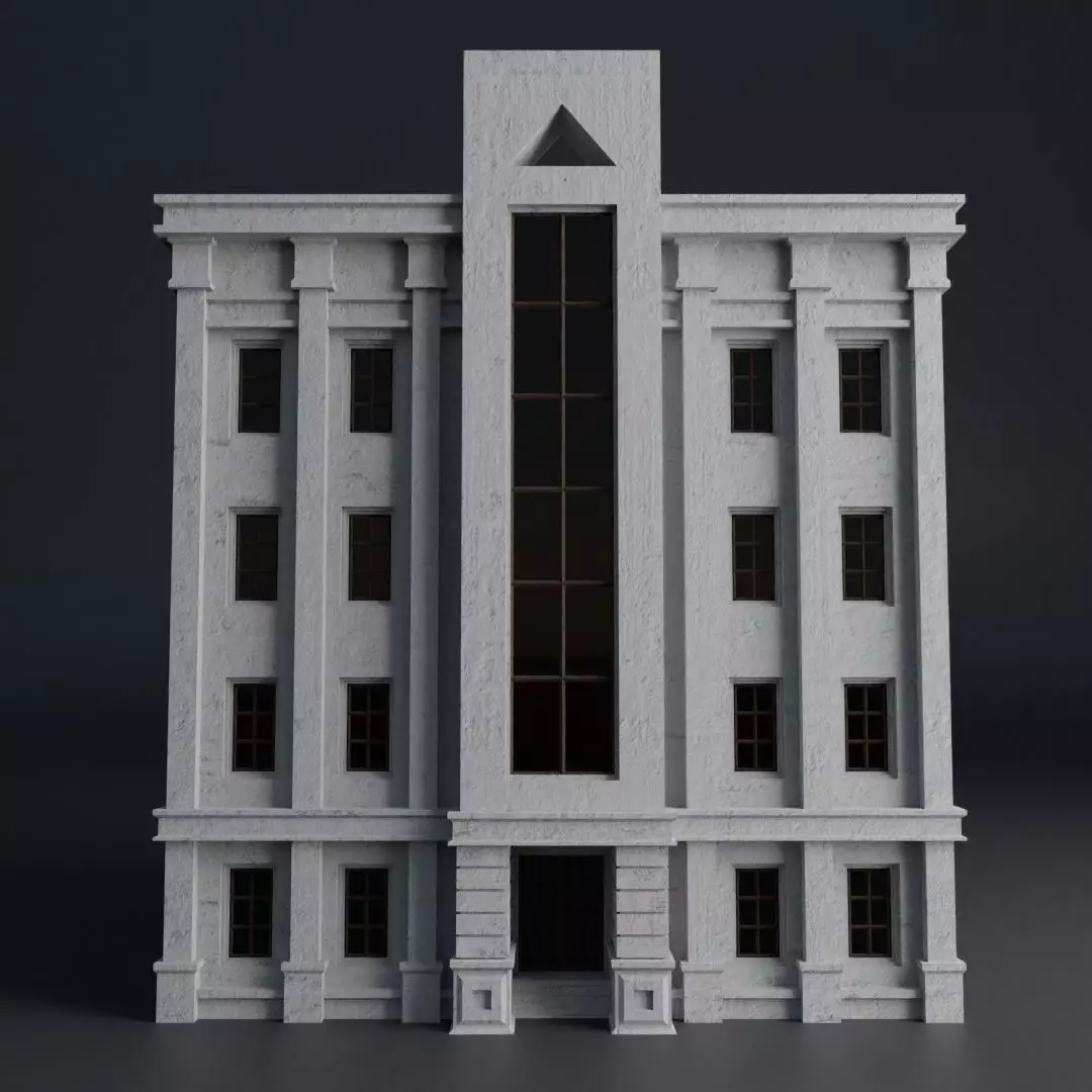 CLASSIC OLD EUROPEAN BUILDING 04 Low-poly 3D model_0