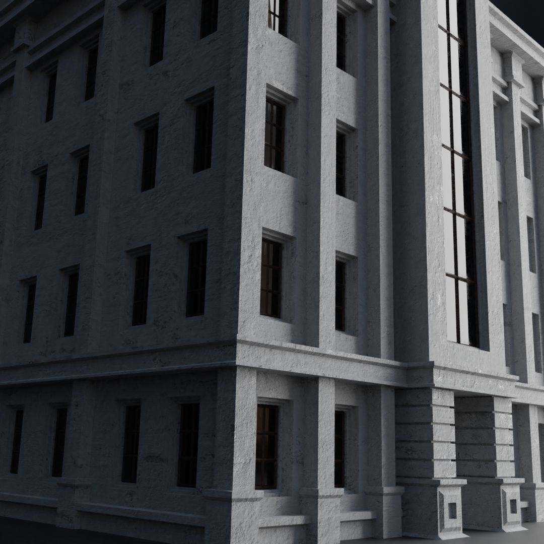 CLASSIC OLD EUROPEAN BUILDING 04 Low-poly 3D model_8