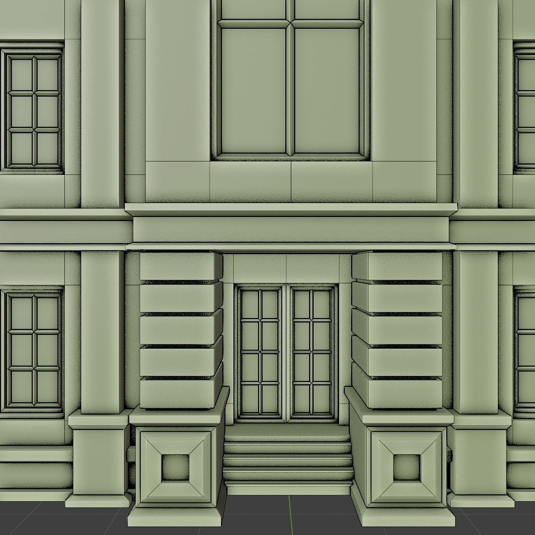 CLASSIC OLD EUROPEAN BUILDING 04 Low-poly 3D model_13