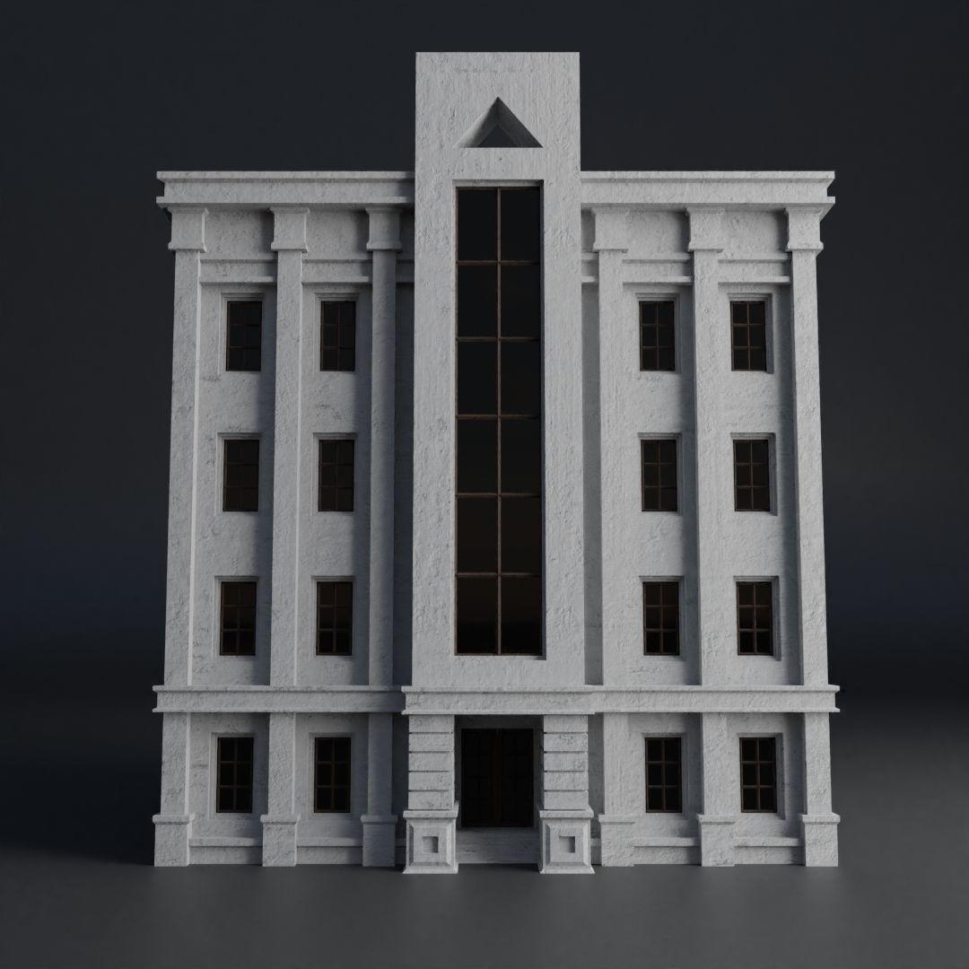 CLASSIC OLD EUROPEAN BUILDING 04 Low-poly 3D model_9