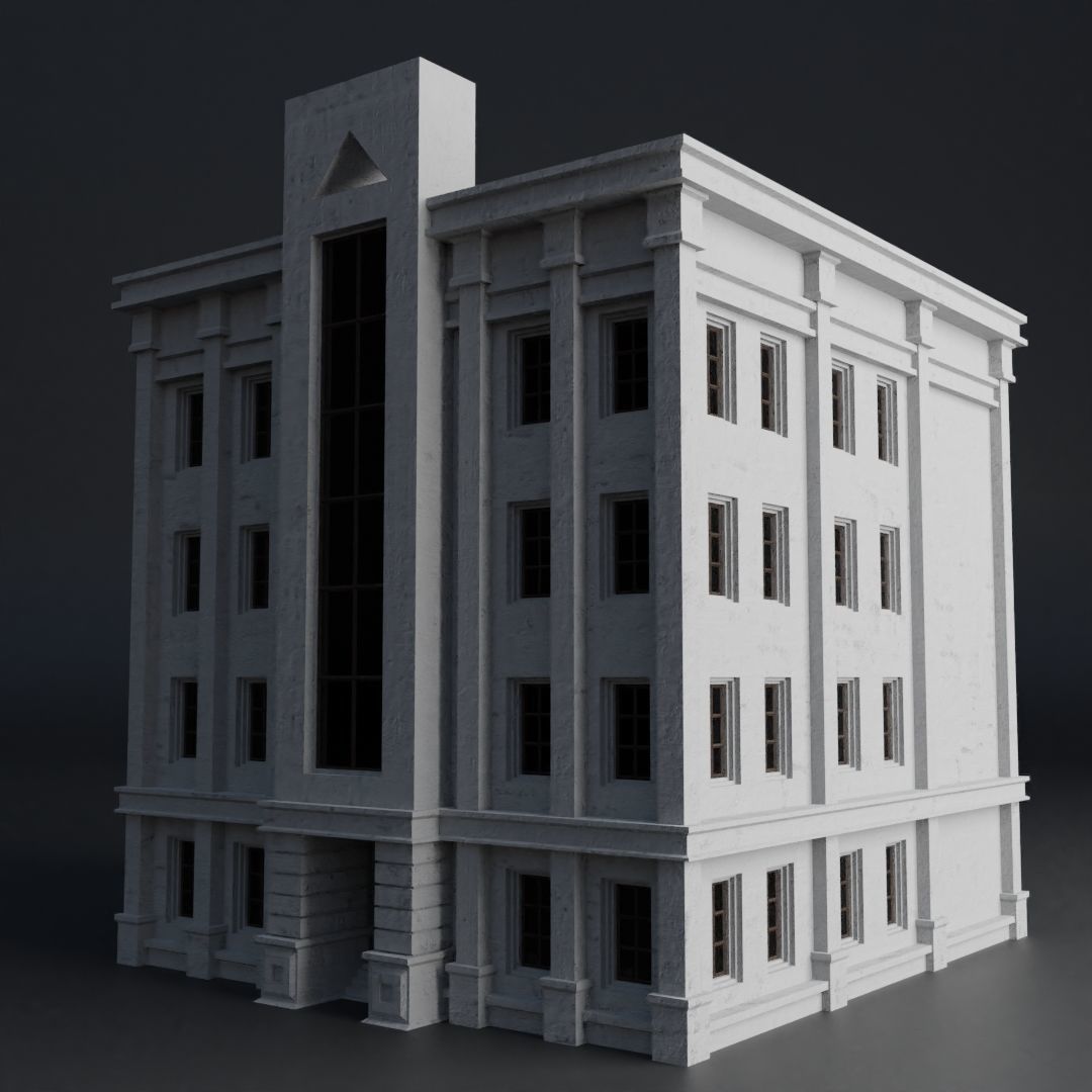 CLASSIC OLD EUROPEAN BUILDING 04 Low-poly 3D model_2