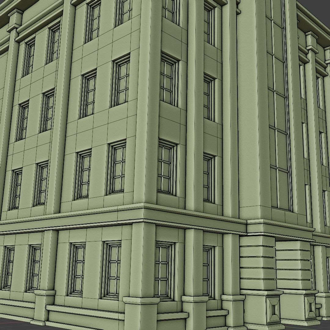 CLASSIC OLD EUROPEAN BUILDING 04 Low-poly 3D model_12