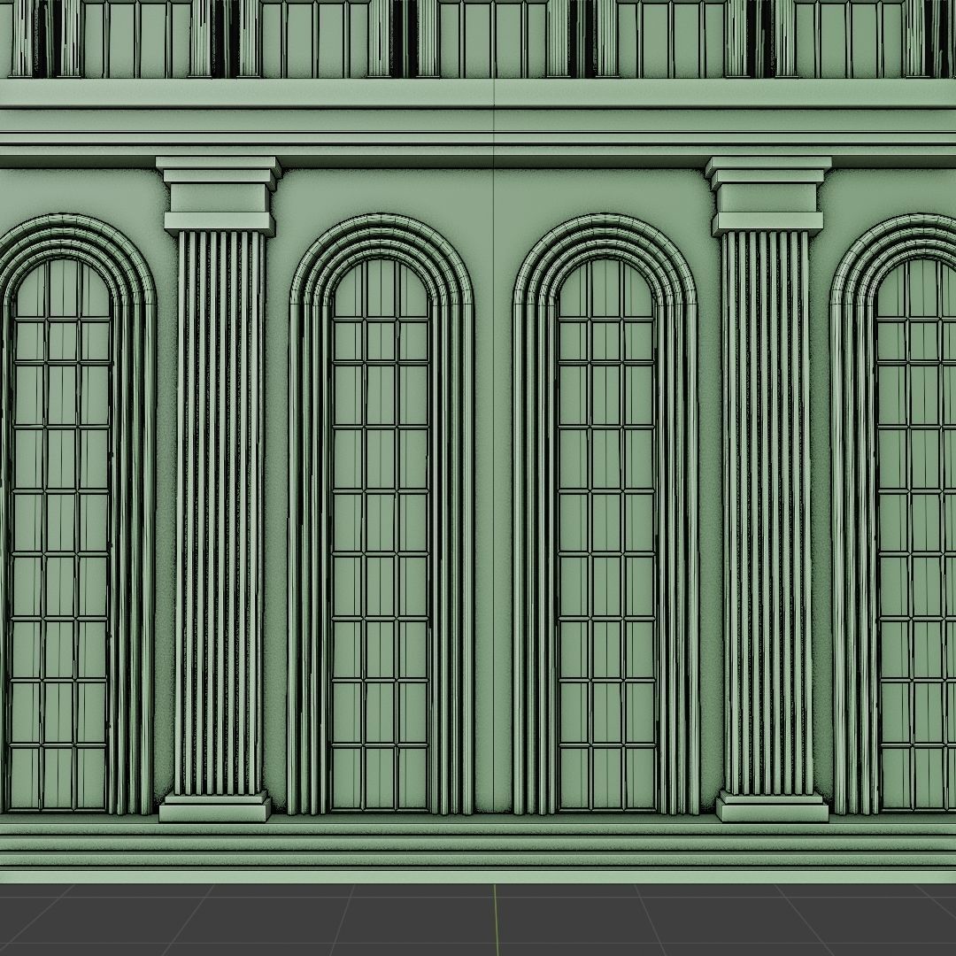 CLASSIC OLD EUROPEAN BUILDING 06 Low-poly 3D model_11