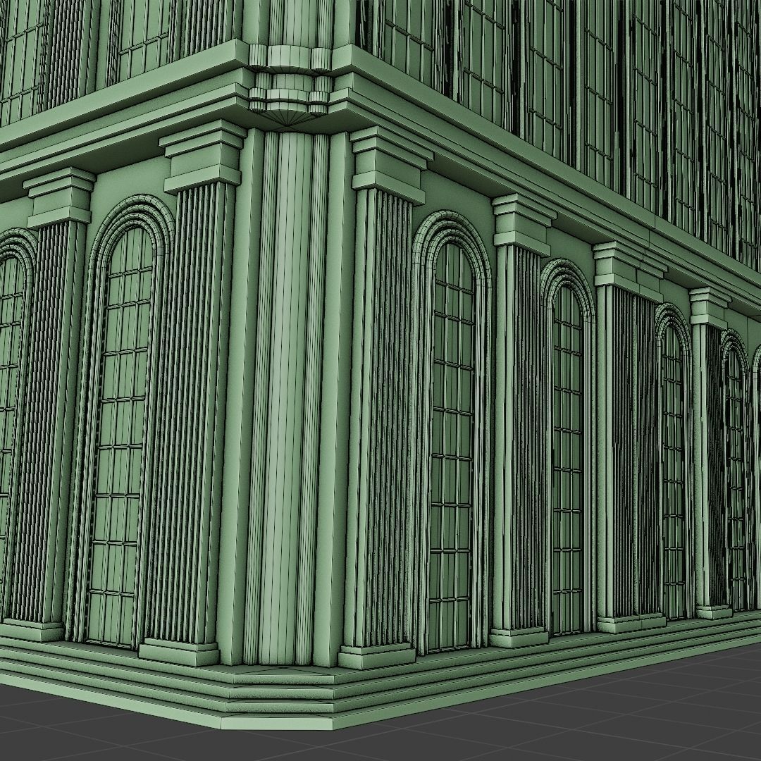 CLASSIC OLD EUROPEAN BUILDING 06 Low-poly 3D model_10