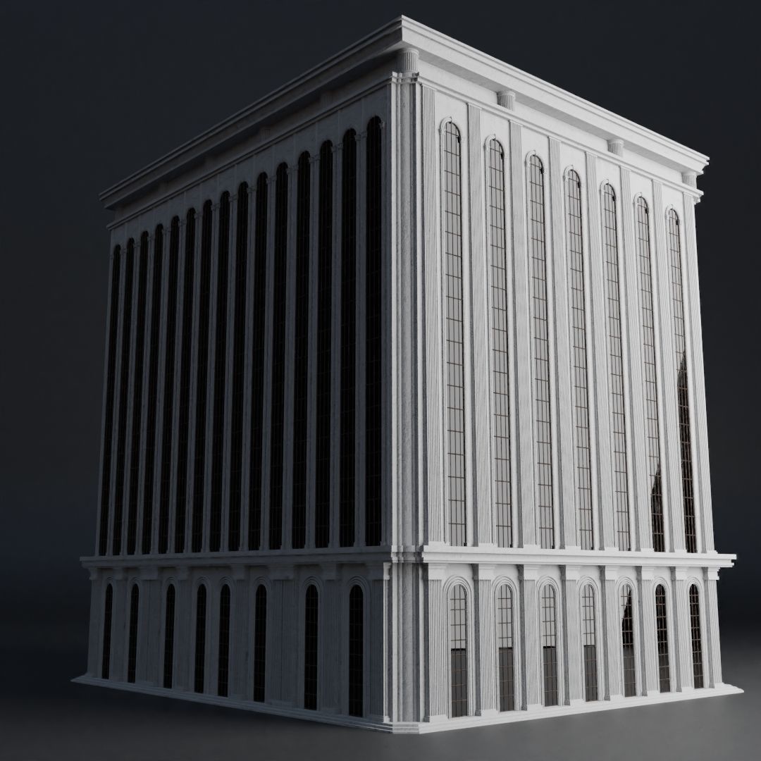 CLASSIC OLD EUROPEAN BUILDING 06 Low-poly 3D model_3