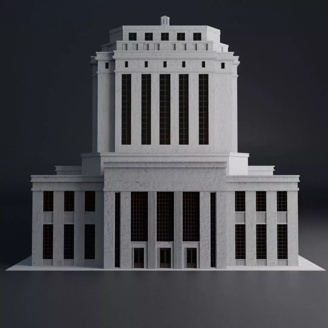 CLASSIC OLD EUROPEAN BUILDING 08 Low-poly 3D model