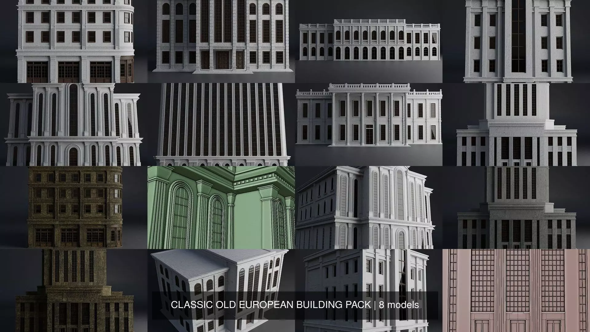 CLASSIC OLD EUROPEAN BUILDING PACK 3D Model Collection_0
