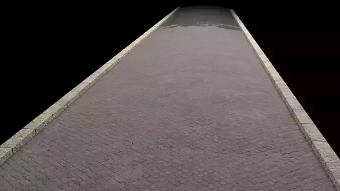 Aspalt and paving low poly street  Low-poly 3D model