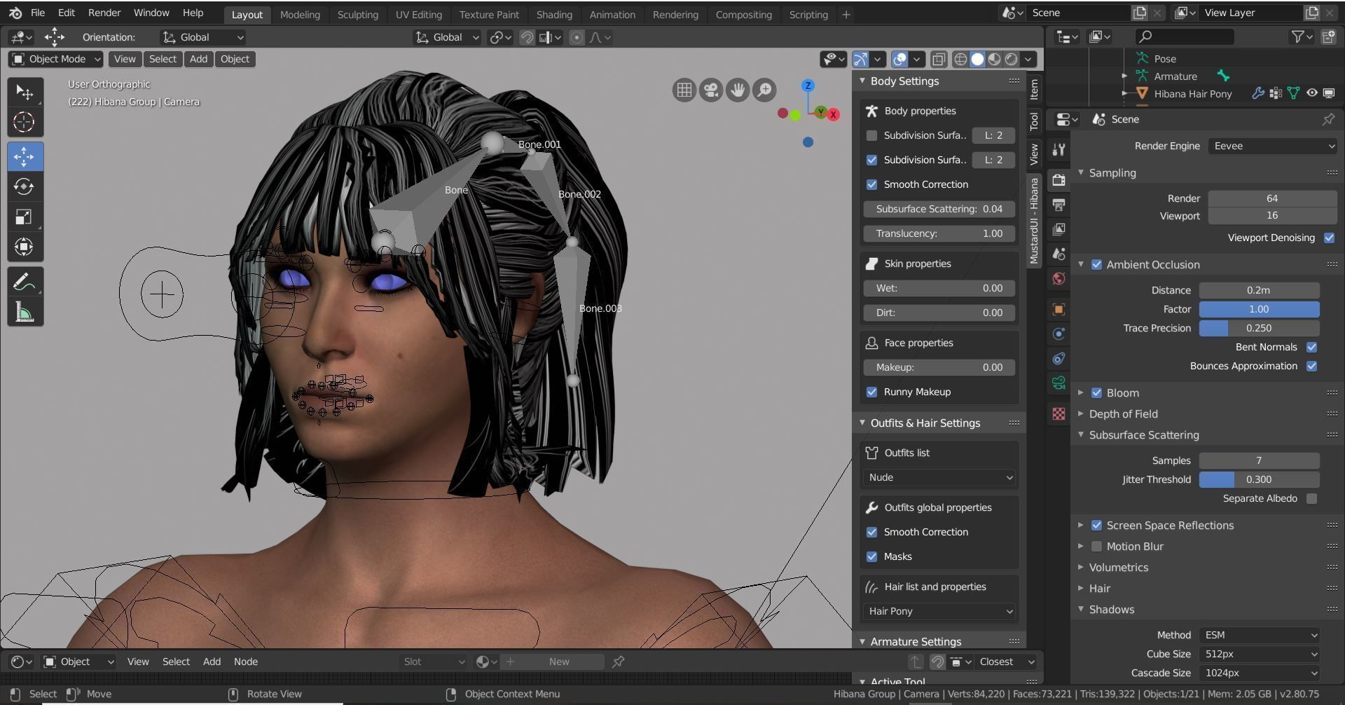 Female - Hibana 3D model_1