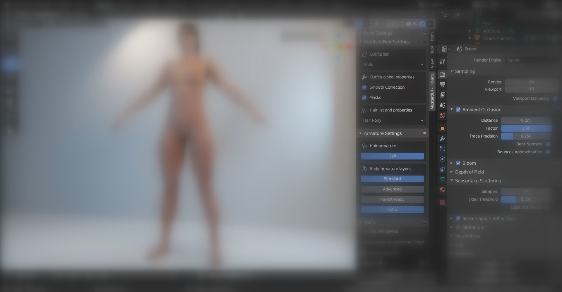 Female - Hibana 3D model_9