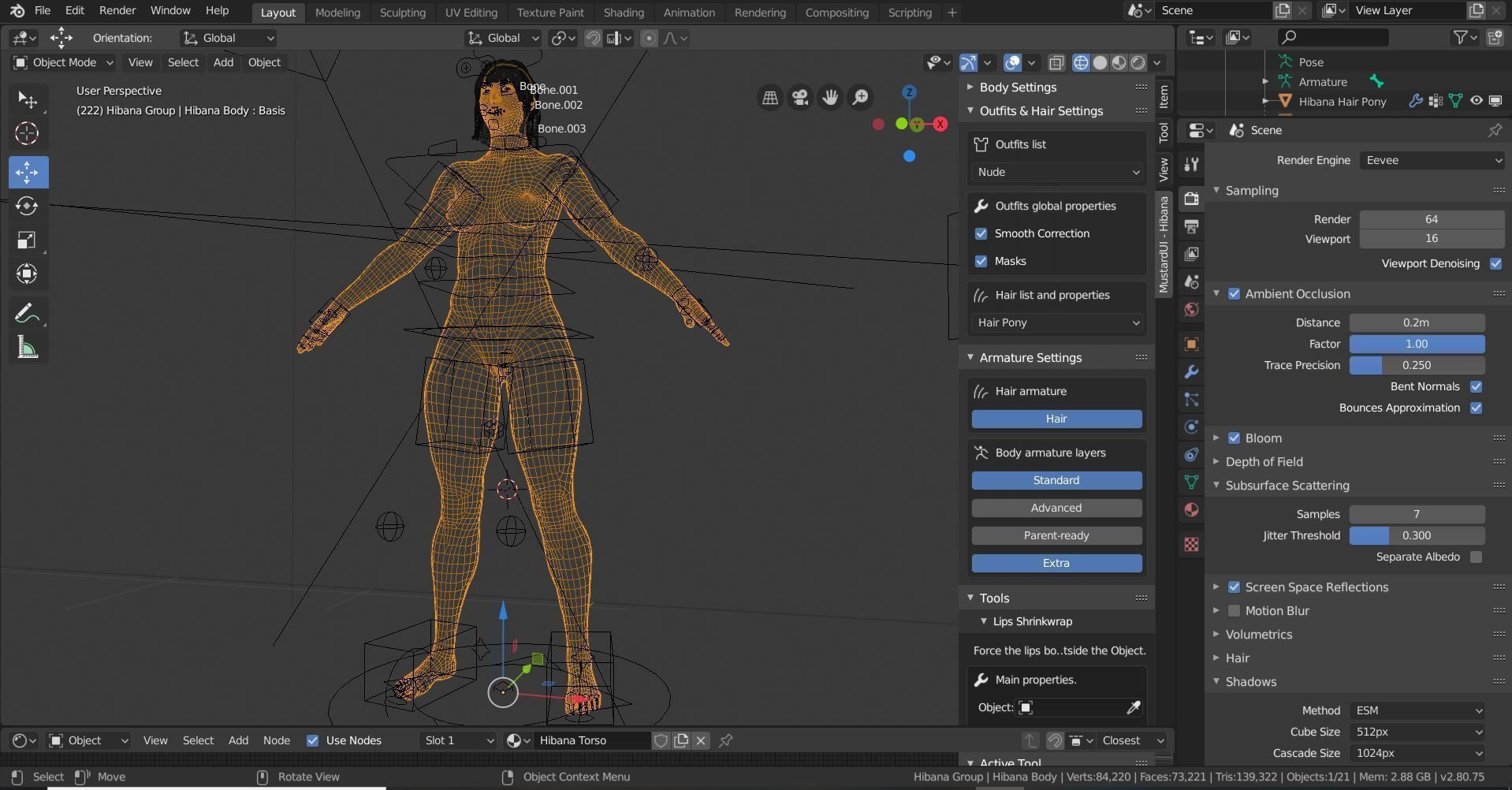 Female - Hibana 3D model_7
