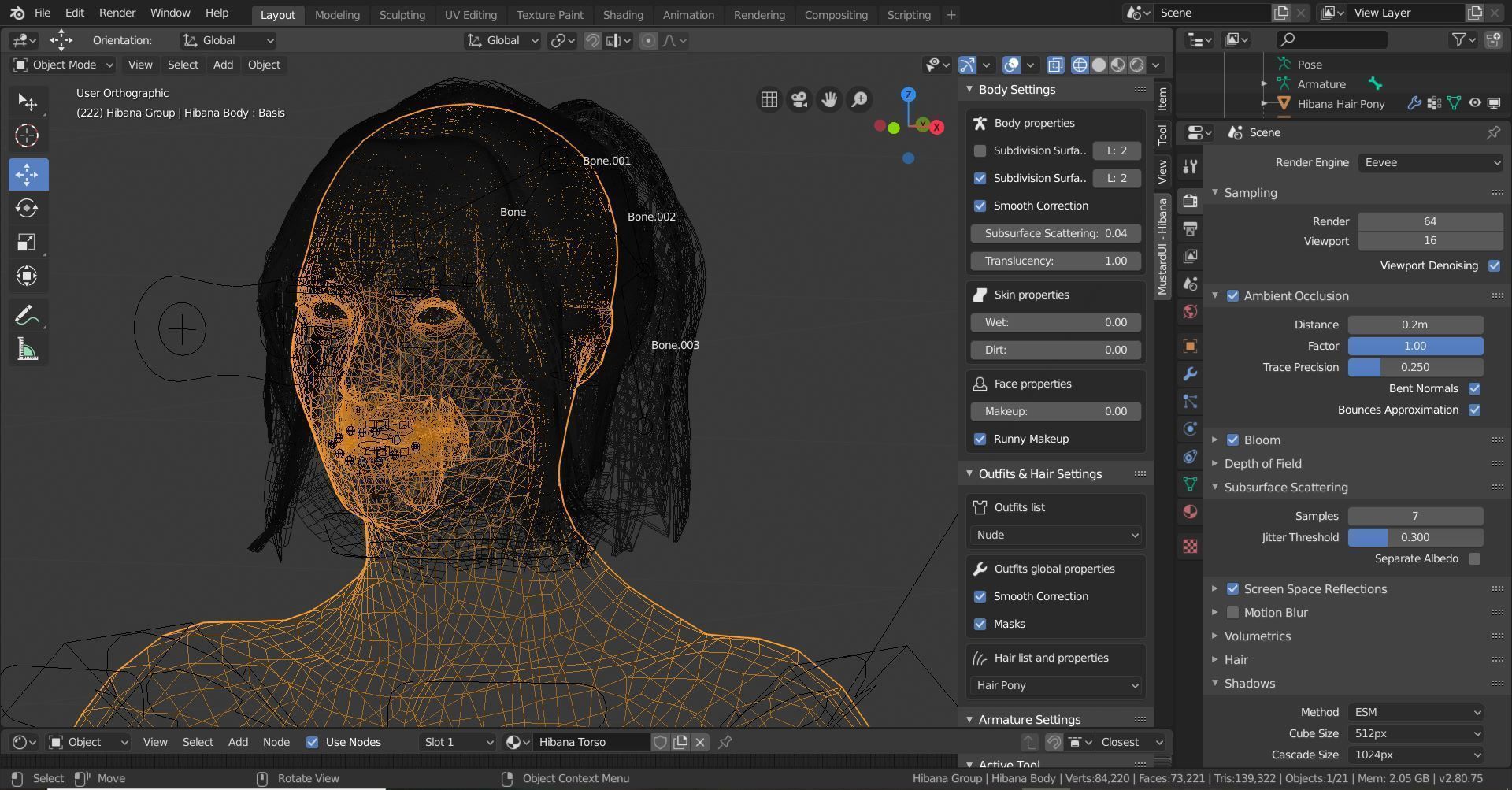 Female - Hibana 3D model_2