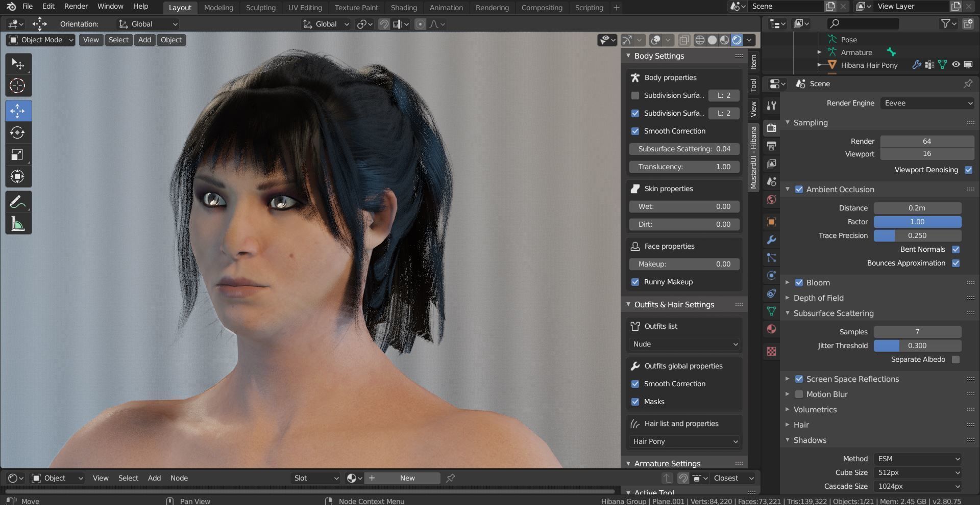 Female - Hibana 3D model_4