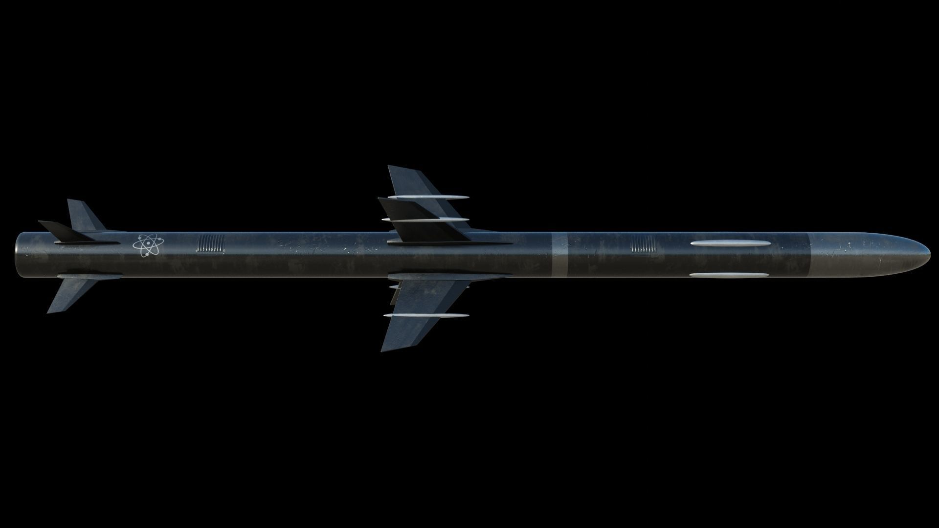 Missile 3D model flying in sky Low-poly 3D model_8