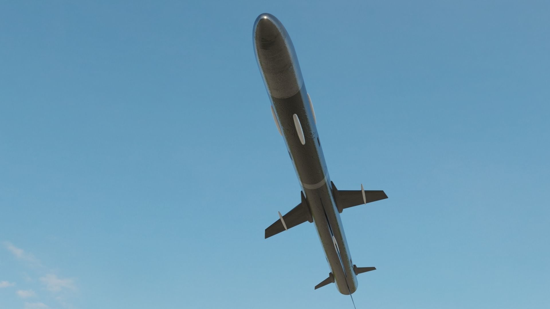 Missile 3D model flying in sky Low-poly 3D model_10