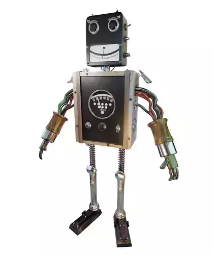 Robot metal with wires 3D model