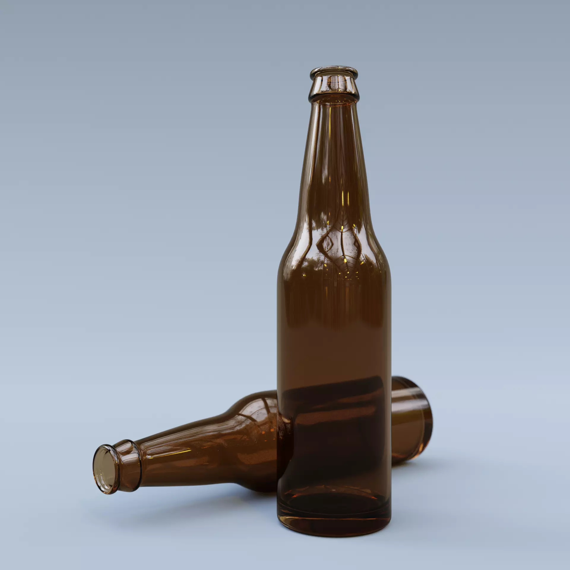 Beer bottle Free low-poly 3D model_0