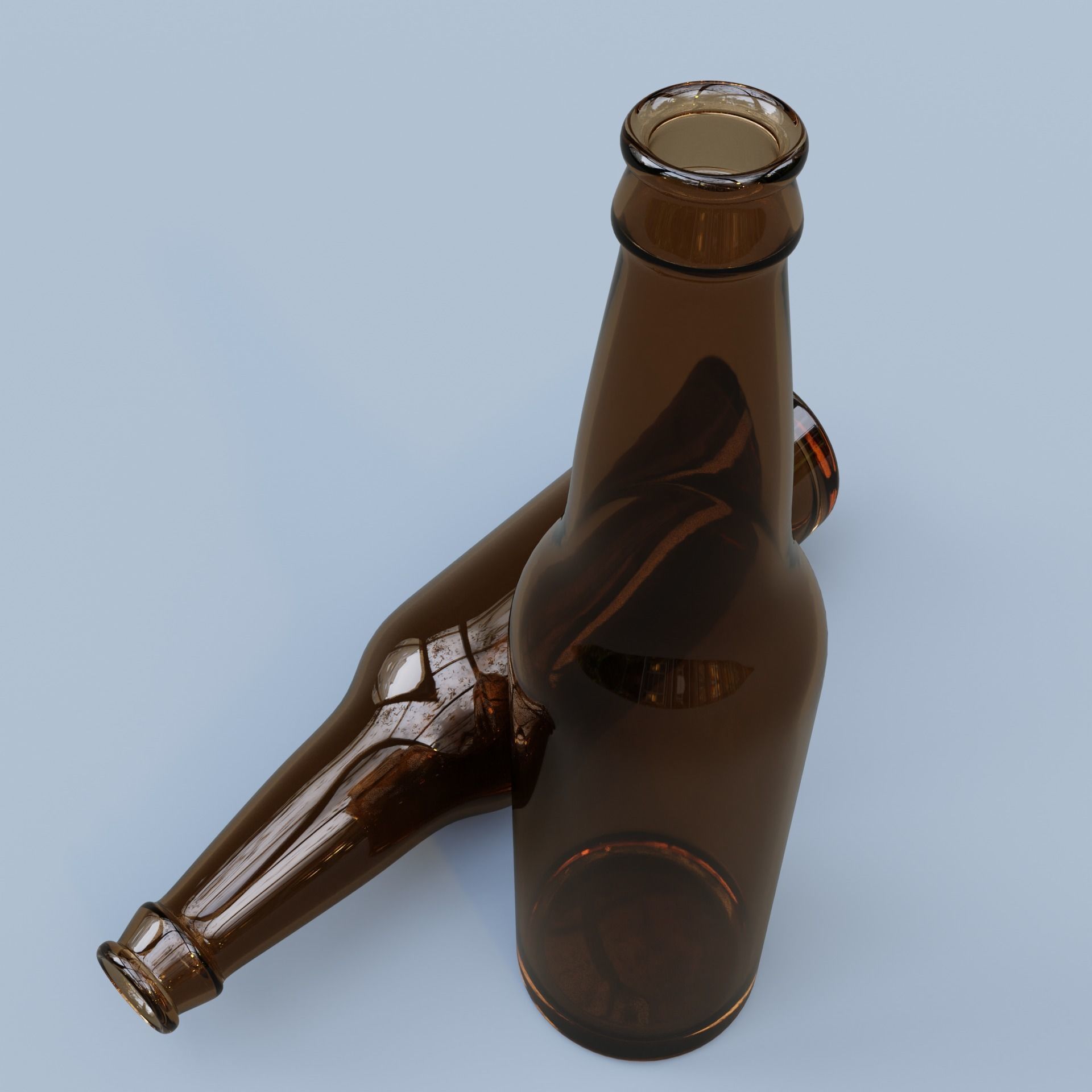 Beer bottle Free low-poly 3D model_2