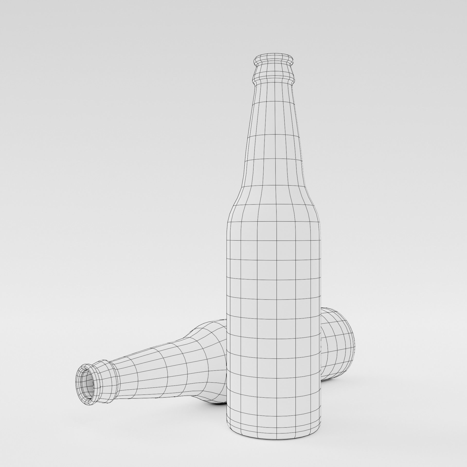 Beer bottle Free low-poly 3D model_1