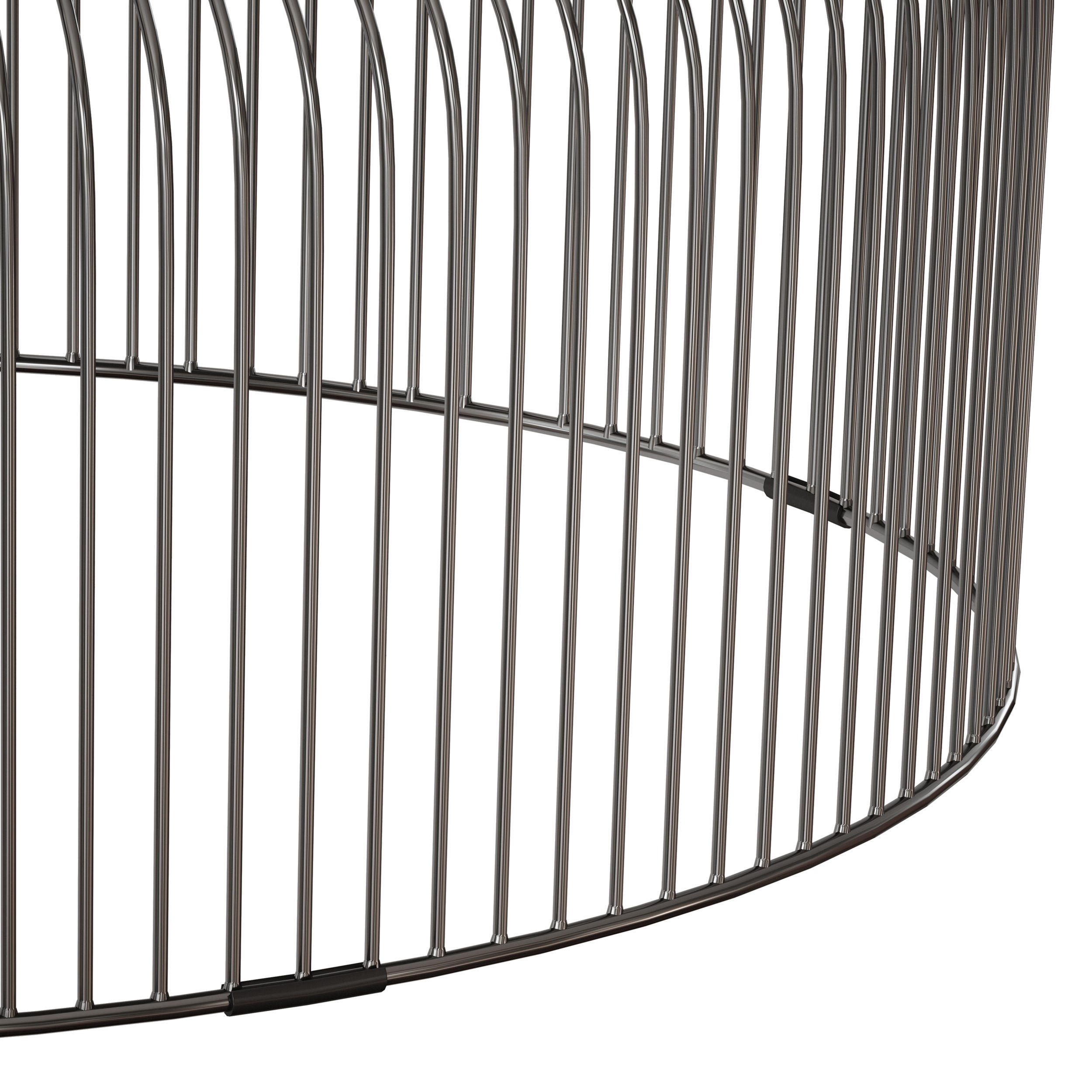 Spoke Smoke Glass Graphite Metal Coffee Table 3D model_7