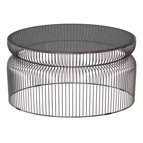 Spoke Smoke Glass Graphite Metal Coffee Table 3D model